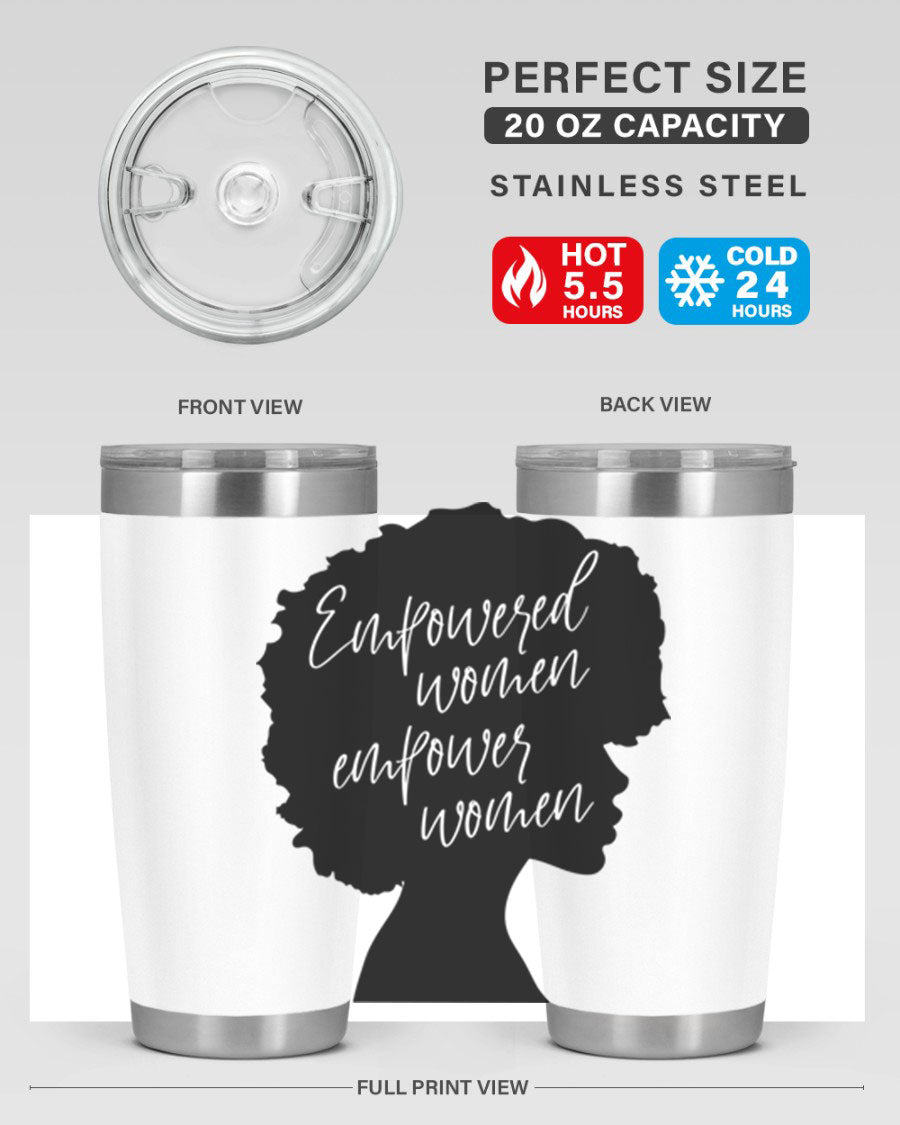 Empowered Women Empower Women 20oz Tumbler in stainless steel with a stylish design, perfect for hot and cold beverages.
