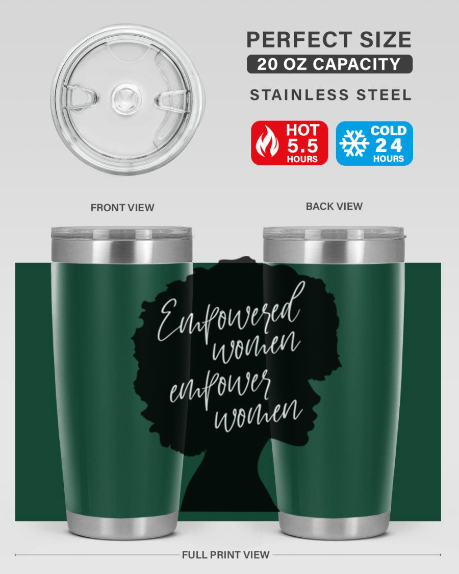 Empowered Women Empower Women 20oz Tumbler in stainless steel with a stylish design, perfect for hot and cold beverages.