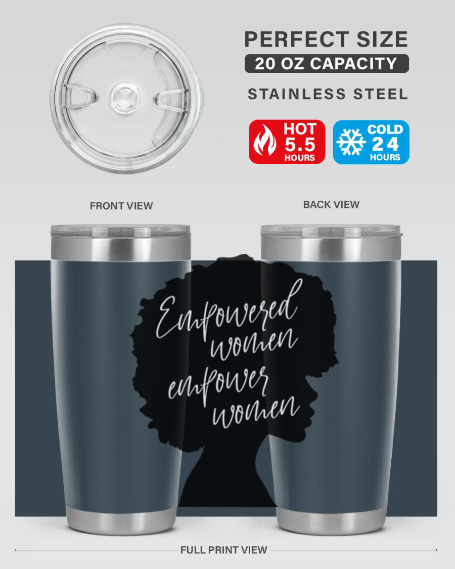 Empowered Women Empower Women 20oz Tumbler in stainless steel with a stylish design, perfect for hot and cold beverages.