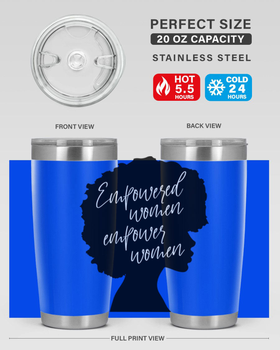 Empowered Women Empower Women 20oz Tumbler in stainless steel with a stylish design, perfect for hot and cold beverages.