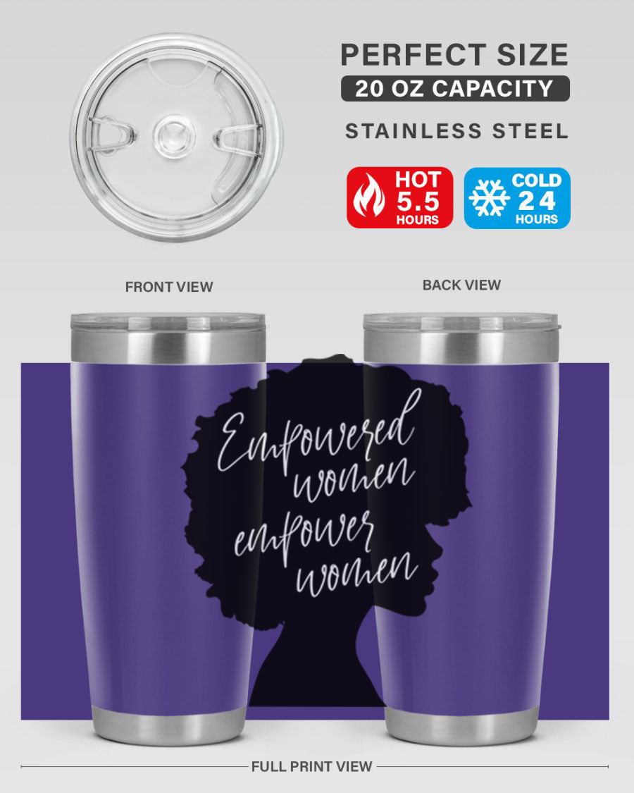 Empowered Women Empower Women 20oz Tumbler in stainless steel with a stylish design, perfect for hot and cold beverages.