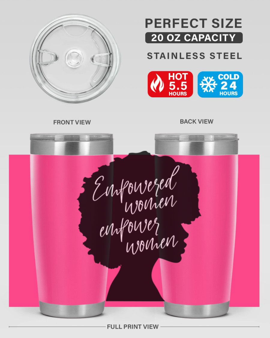 Empowered Women Empower Women 20oz Tumbler in stainless steel with a stylish design, perfect for hot and cold beverages.