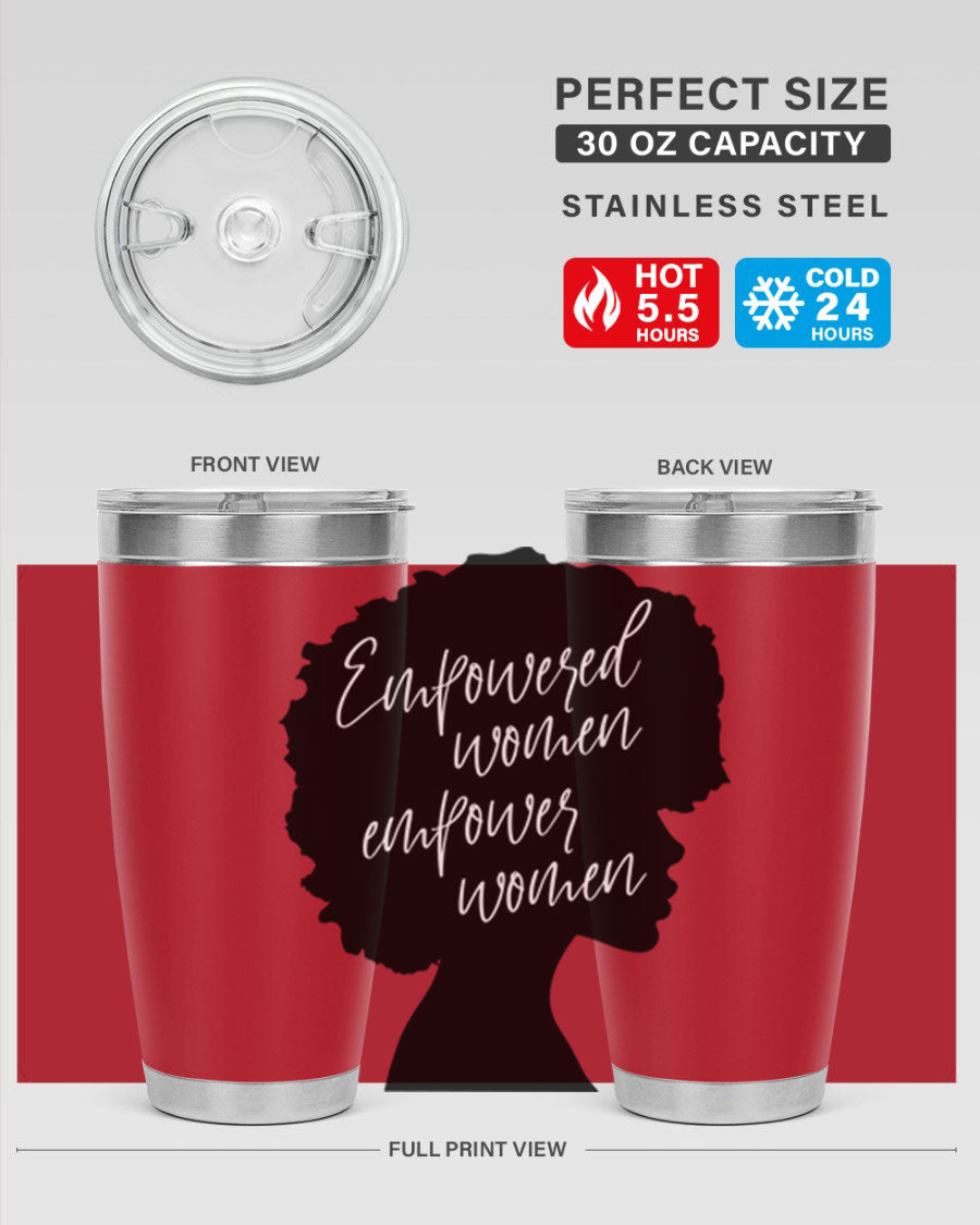 Empowered Women Empower Women 20oz Tumbler in stainless steel with a stylish design, perfect for hot and cold beverages.