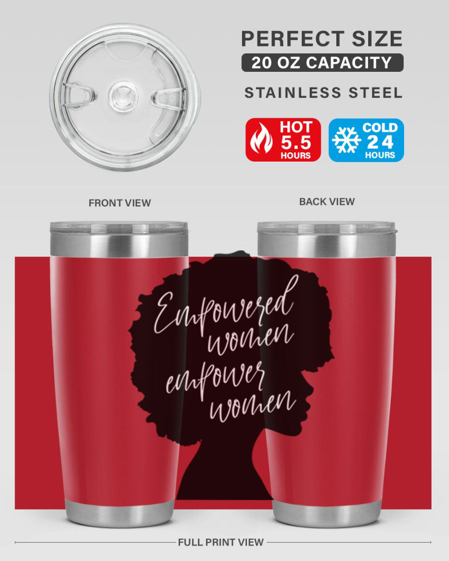 Empowered Women Empower Women 20oz Tumbler in stainless steel with a stylish design, perfect for hot and cold beverages.