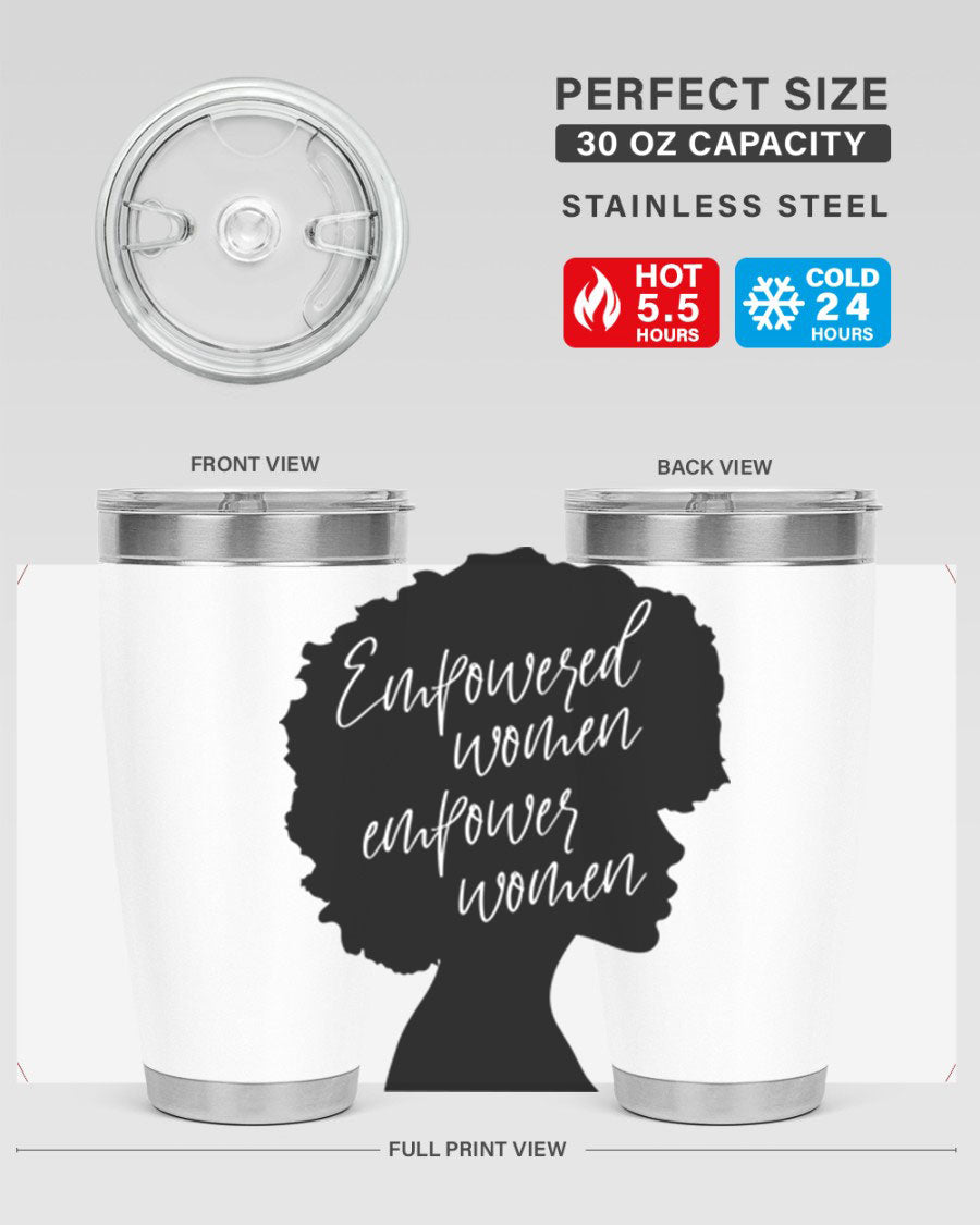 Empowered Women Empower Women 20oz Tumbler in stainless steel with a stylish design, perfect for hot and cold beverages.