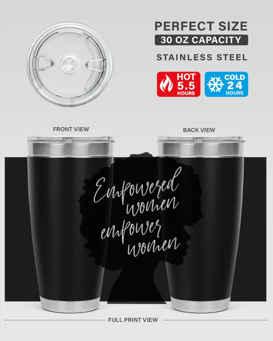 Empowered Women Empower Women 20oz Tumbler in stainless steel with a stylish design, perfect for hot and cold beverages.