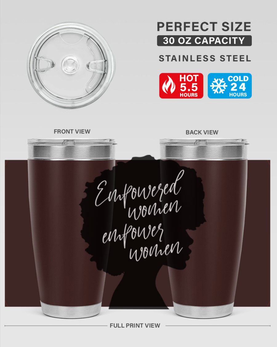 Empowered Women Empower Women 20oz Tumbler in stainless steel with a stylish design, perfect for hot and cold beverages.