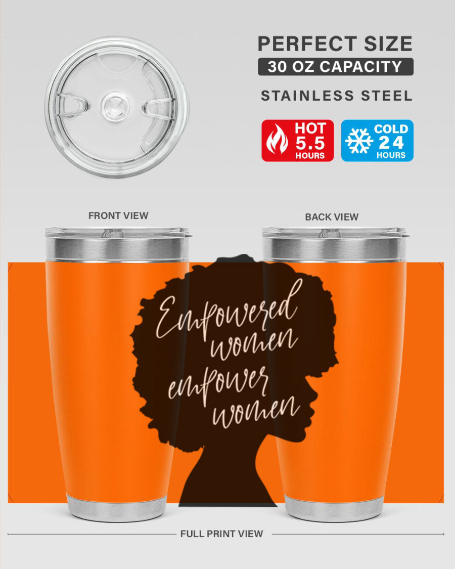 Empowered Women Empower Women 20oz Tumbler in stainless steel with a stylish design, perfect for hot and cold beverages.