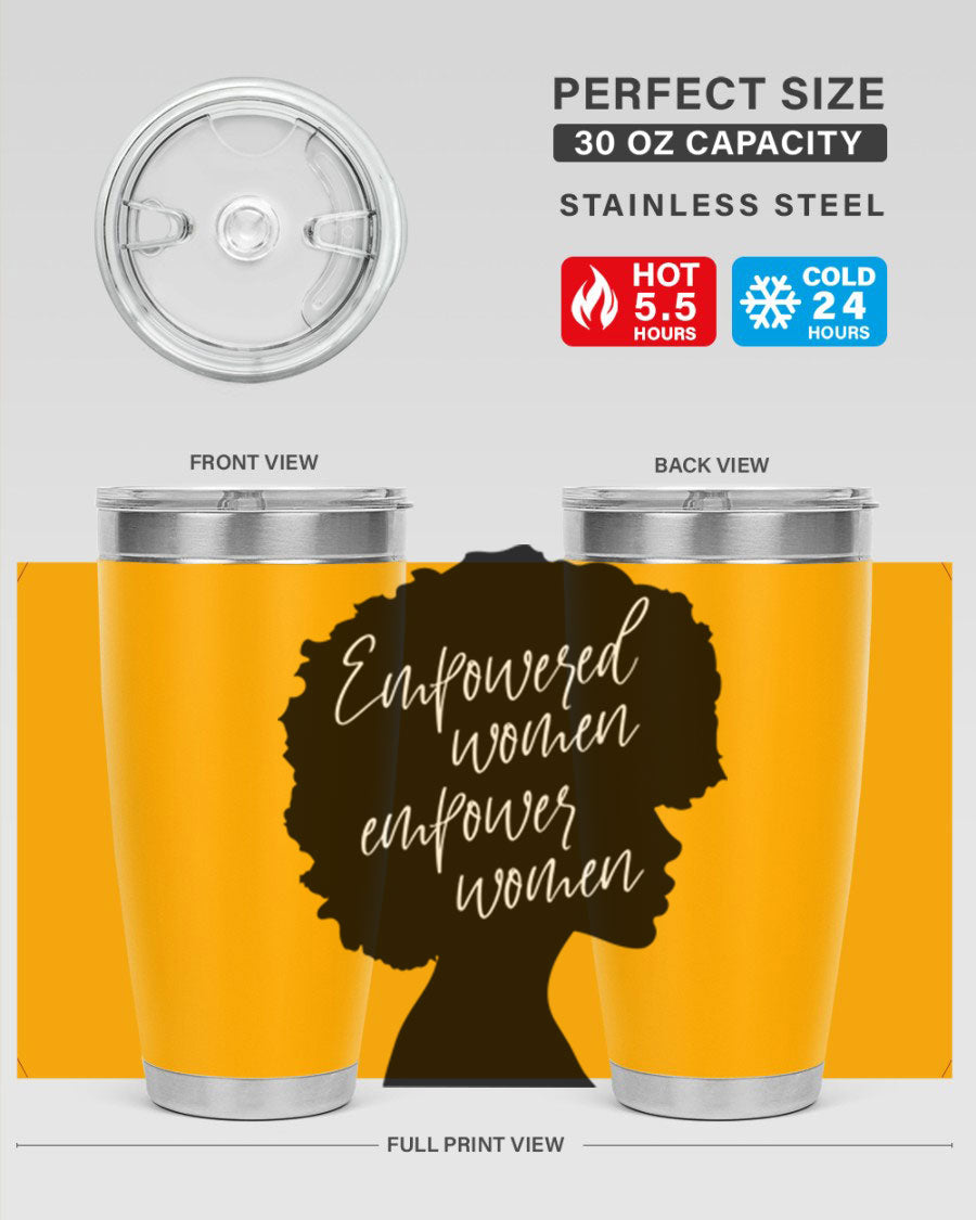 Empowered Women Empower Women 20oz Tumbler in stainless steel with a stylish design, perfect for hot and cold beverages.