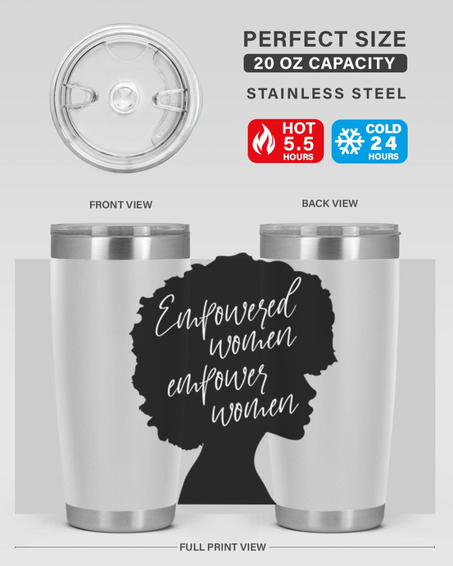 Empowered Women Empower Women 20oz Tumbler in stainless steel with a stylish design, perfect for hot and cold beverages.