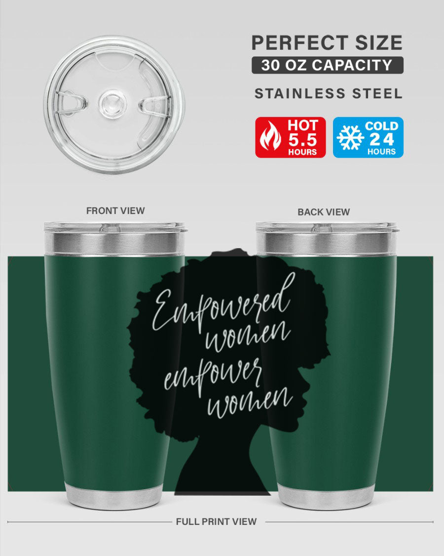 Empowered Women Empower Women 20oz Tumbler in stainless steel with a stylish design, perfect for hot and cold beverages.