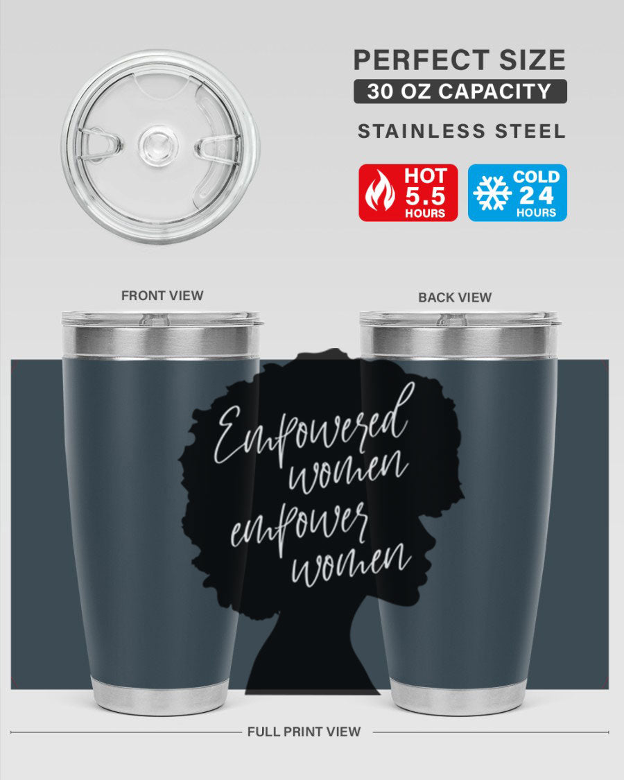Empowered Women Empower Women 20oz Tumbler in stainless steel with a stylish design, perfect for hot and cold beverages.