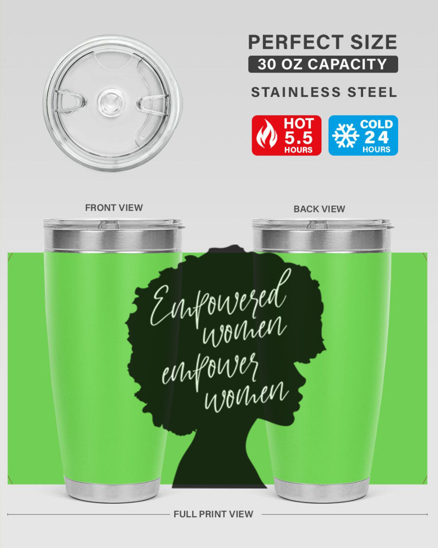 Empowered Women Empower Women 20oz Tumbler in stainless steel with a stylish design, perfect for hot and cold beverages.