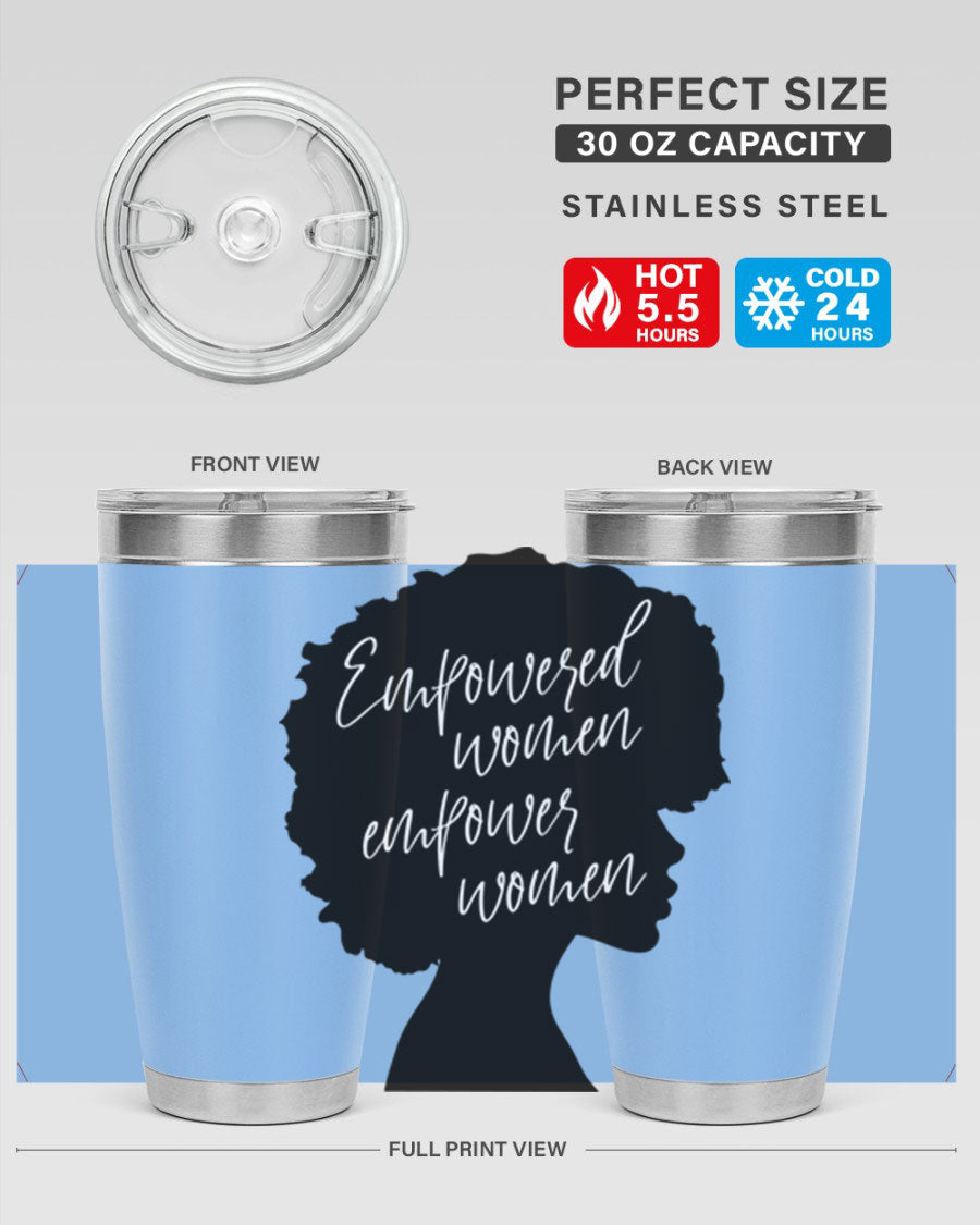 Empowered Women Empower Women 20oz Tumbler in stainless steel with a stylish design, perfect for hot and cold beverages.