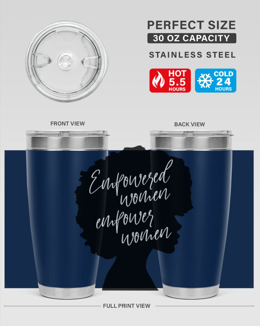 Empowered Women Empower Women 20oz Tumbler in stainless steel with a stylish design, perfect for hot and cold beverages.