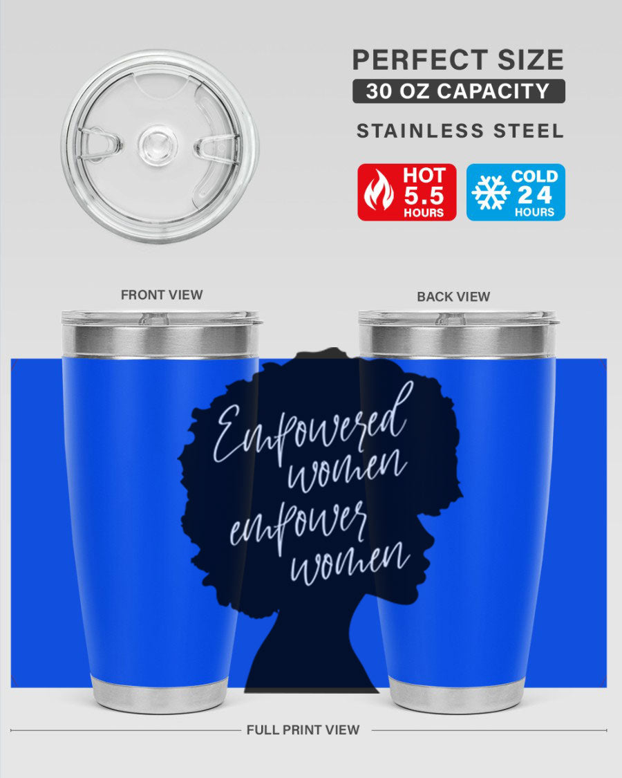 Empowered Women Empower Women 20oz Tumbler in stainless steel with a stylish design, perfect for hot and cold beverages.