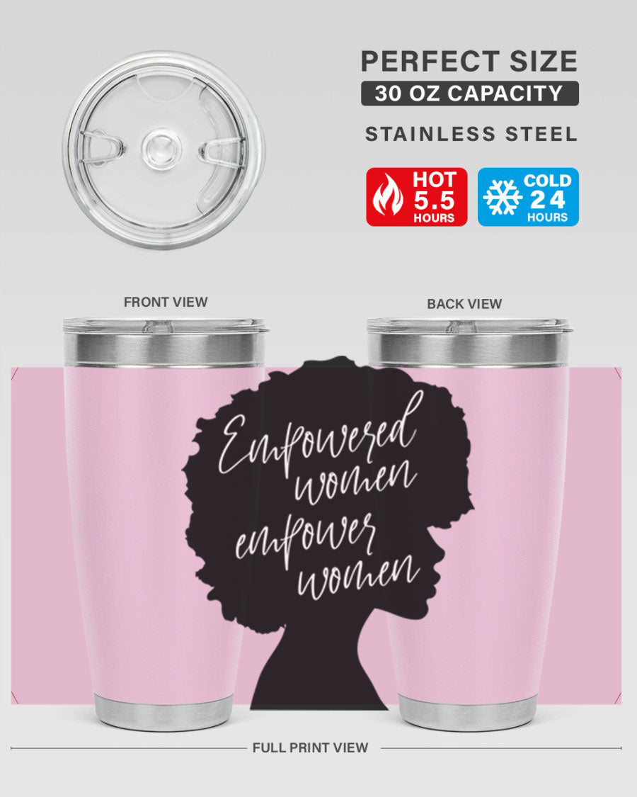 Empowered Women Empower Women 20oz Tumbler in stainless steel with a stylish design, perfect for hot and cold beverages.