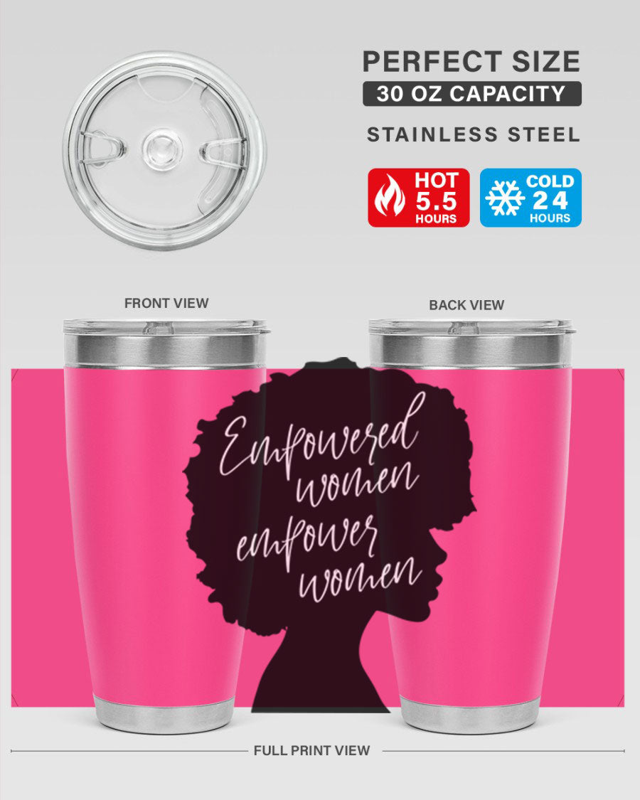 Empowered Women Empower Women 20oz Tumbler in stainless steel with a stylish design, perfect for hot and cold beverages.