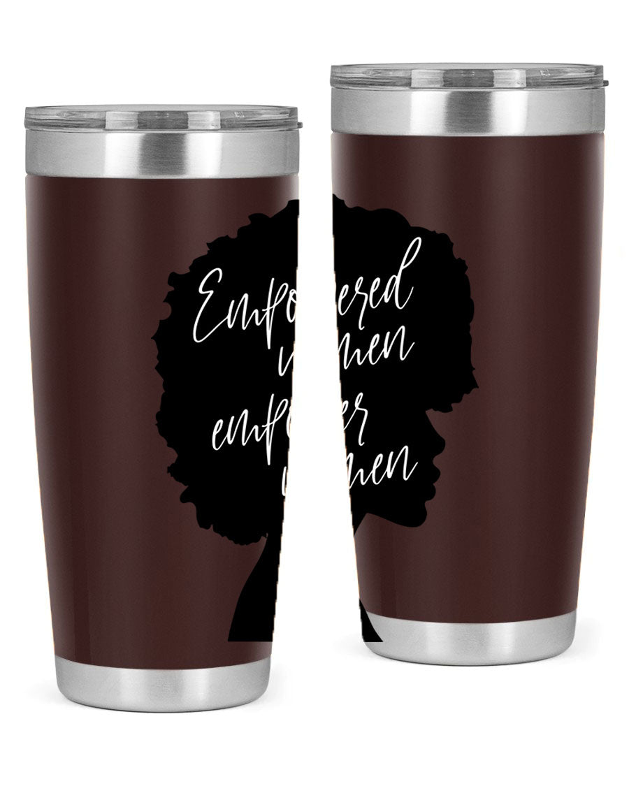 Empowered Women Empower Women 20oz Tumbler in stainless steel with a stylish design, perfect for hot and cold beverages.