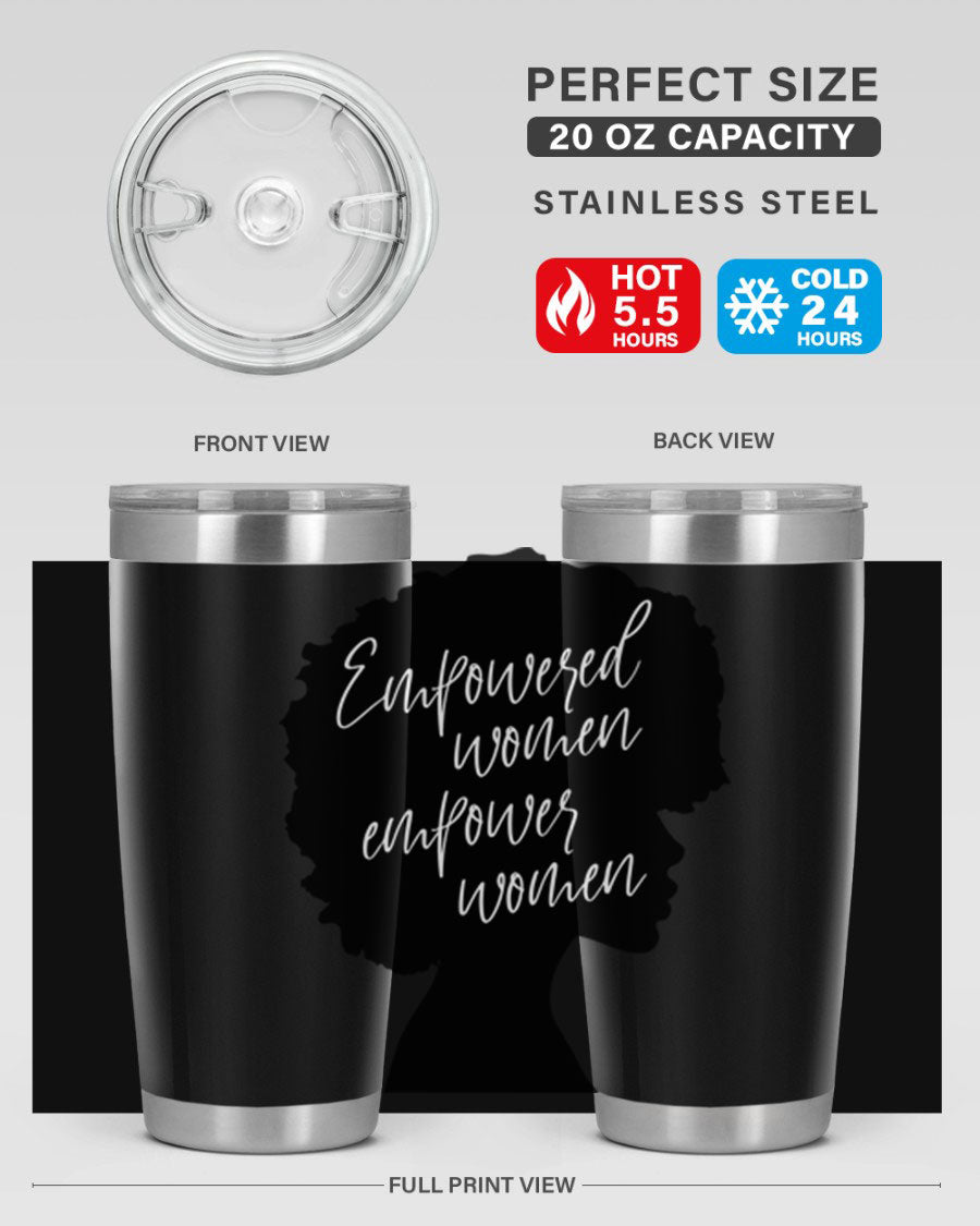 Empowered Women Empower Women 20oz Tumbler in stainless steel with a stylish design, perfect for hot and cold beverages.