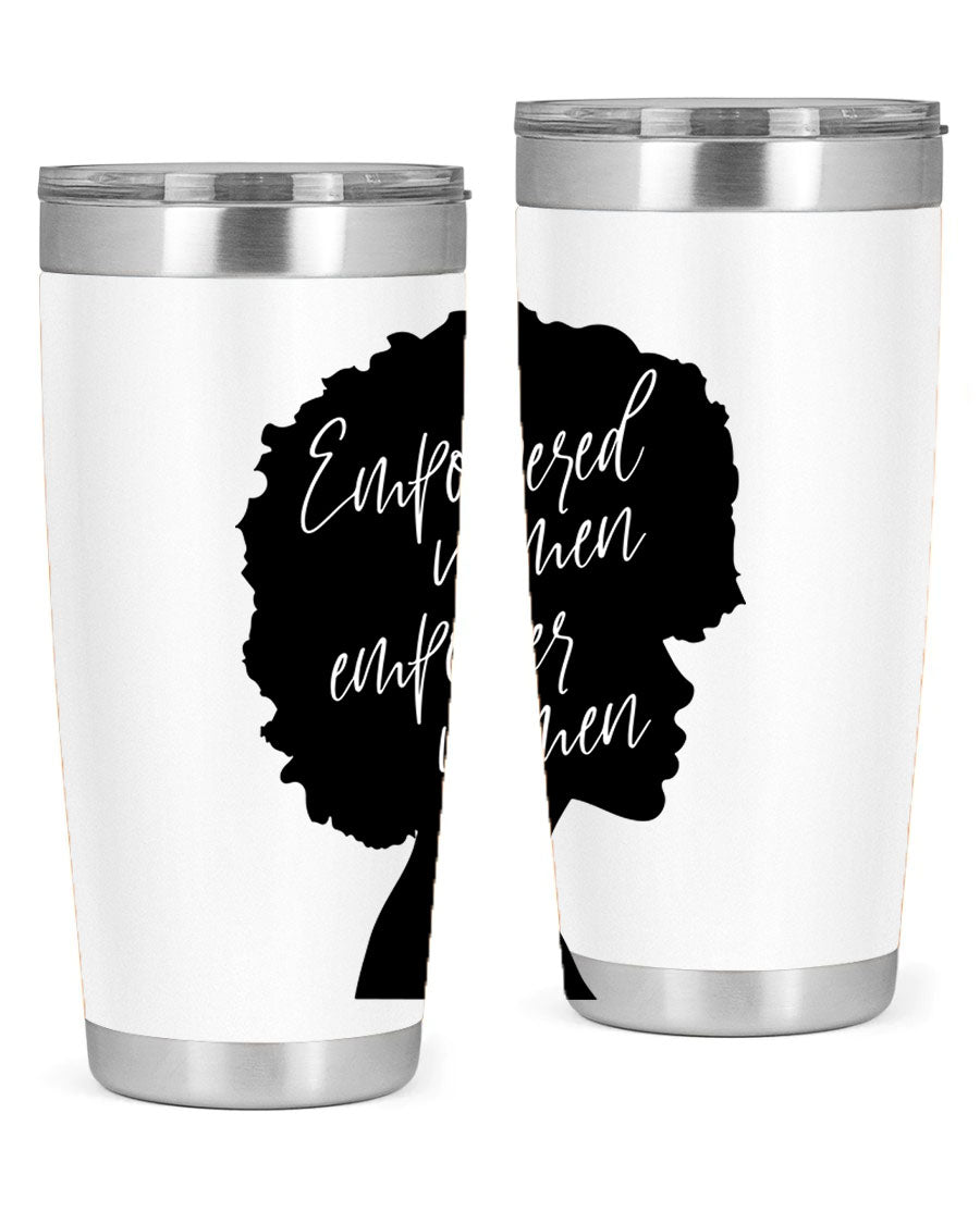 Empowered Women Empower Women 20oz Tumbler in stainless steel with a stylish design, perfect for hot and cold beverages.