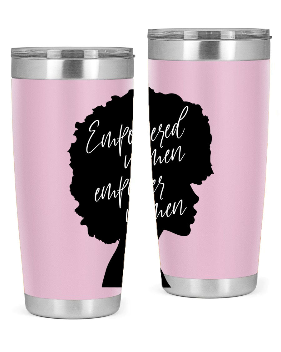 Empowered Women Empower Women 20oz Tumbler in stainless steel with a stylish design, perfect for hot and cold beverages.