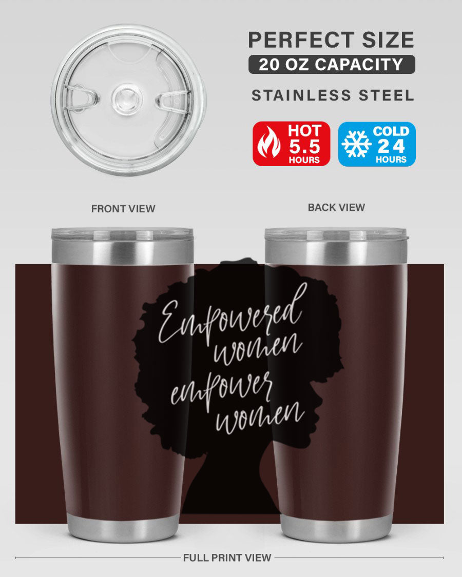 Empowered Women Empower Women 20oz Tumbler in stainless steel with a stylish design, perfect for hot and cold beverages.