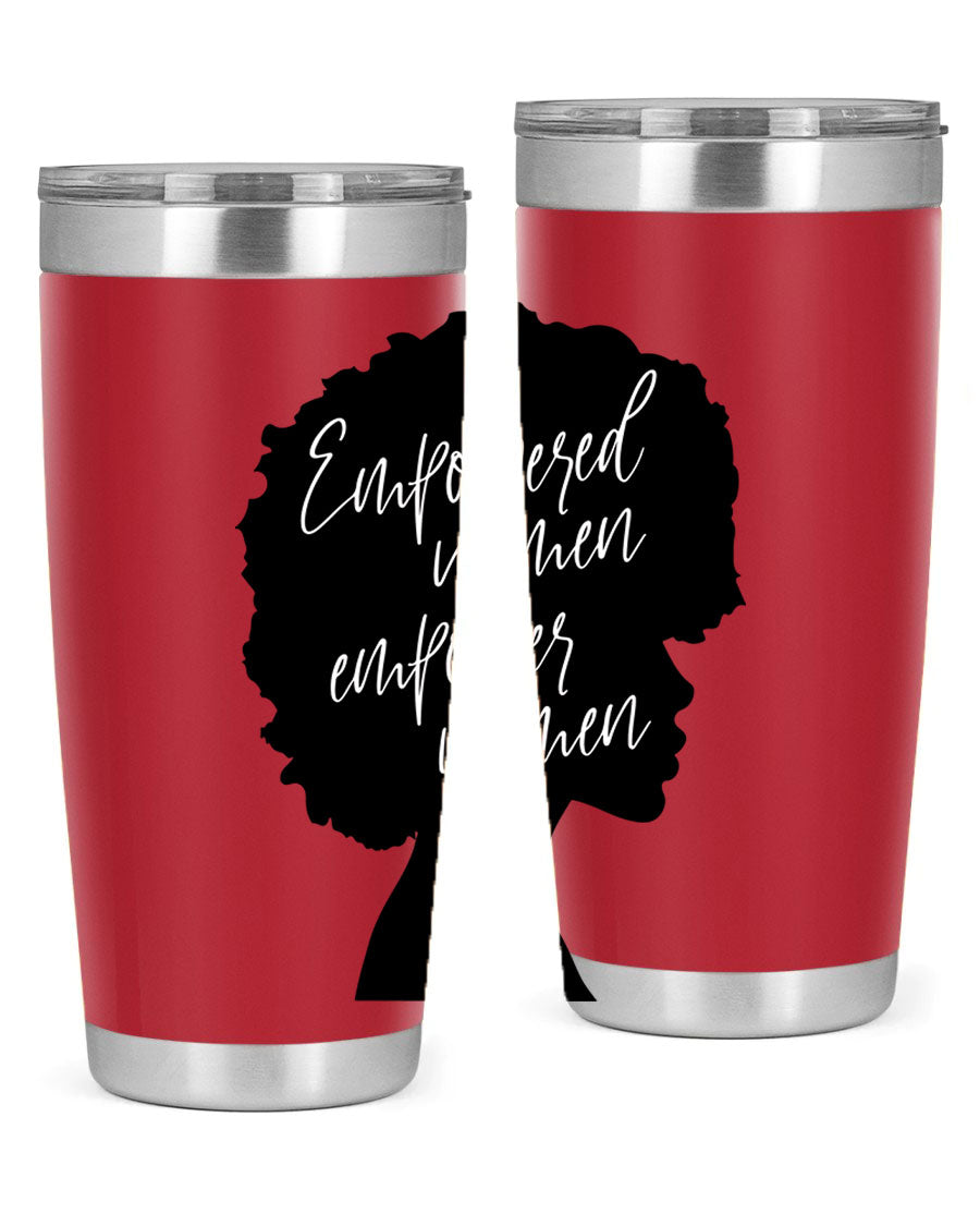Empowered Women Empower Women 20oz Tumbler in stainless steel with a stylish design, perfect for hot and cold beverages.