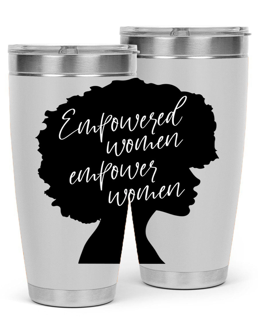 Empowered Women Empower Women 20oz Tumbler in stainless steel with a stylish design, perfect for hot and cold beverages.