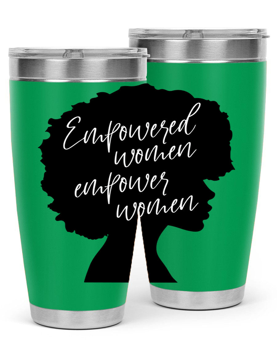 Empowered Women Empower Women 20oz Tumbler in stainless steel with a stylish design, perfect for hot and cold beverages.