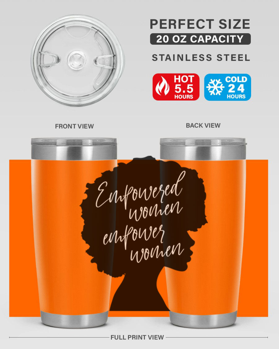 Empowered Women Empower Women 20oz Tumbler in stainless steel with a stylish design, perfect for hot and cold beverages.