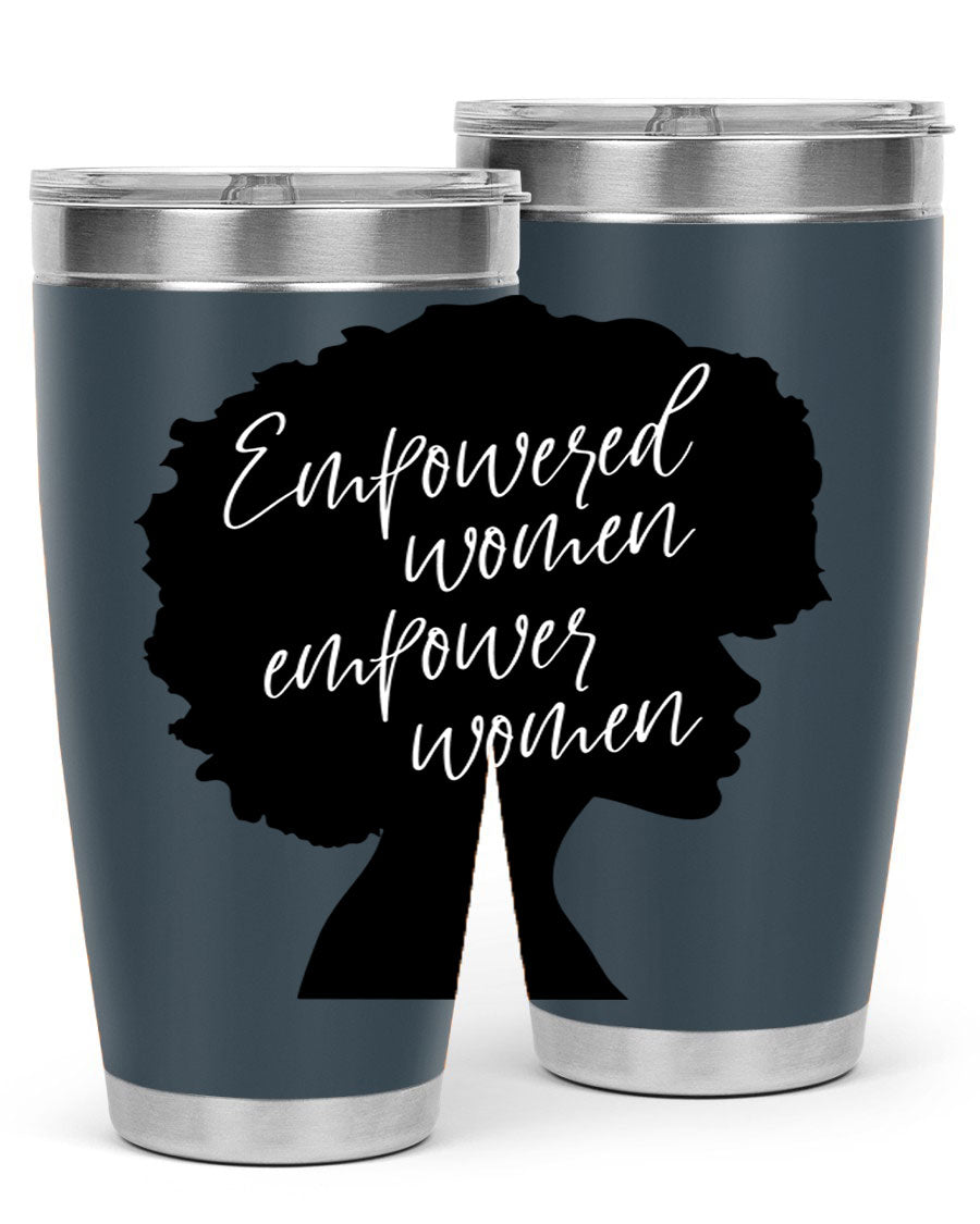 Empowered Women Empower Women 20oz Tumbler in stainless steel with a stylish design, perfect for hot and cold beverages.