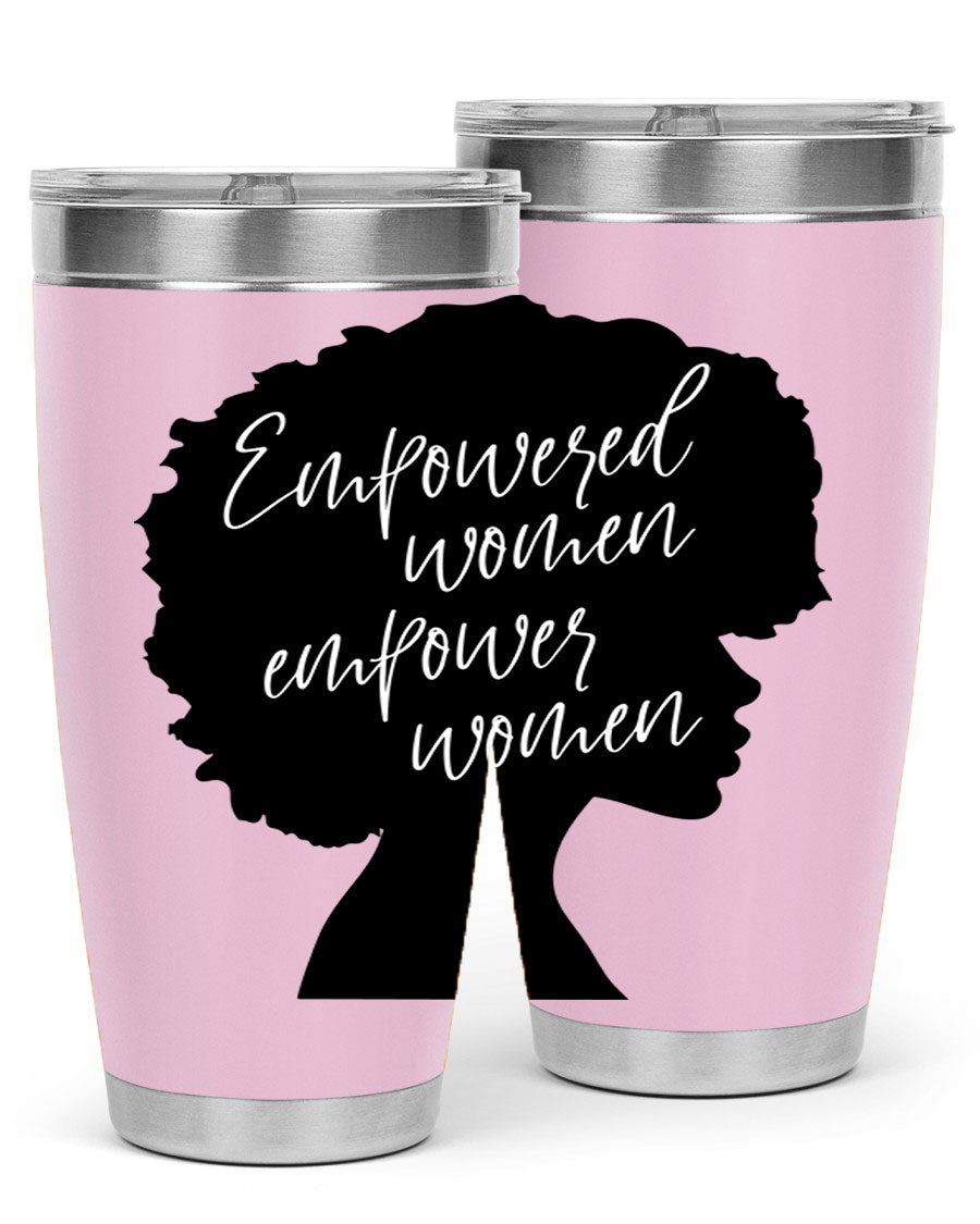 Empowered Women Empower Women 20oz Tumbler in stainless steel with a stylish design, perfect for hot and cold beverages.