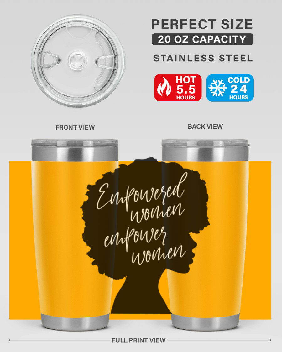 Empowered Women Empower Women 20oz Tumbler in stainless steel with a stylish design, perfect for hot and cold beverages.