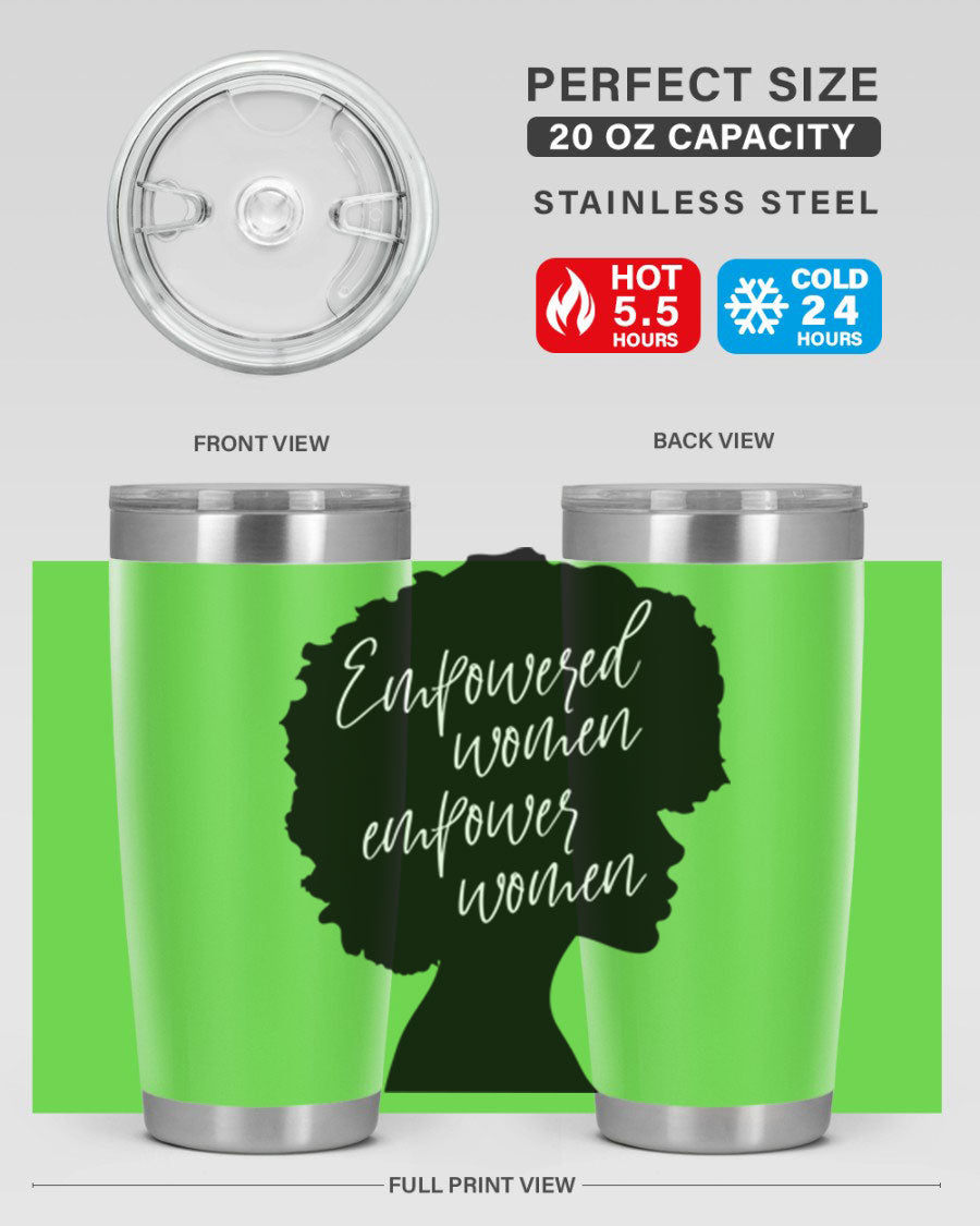 Empowered Women Empower Women 20oz Tumbler in stainless steel with a stylish design, perfect for hot and cold beverages.