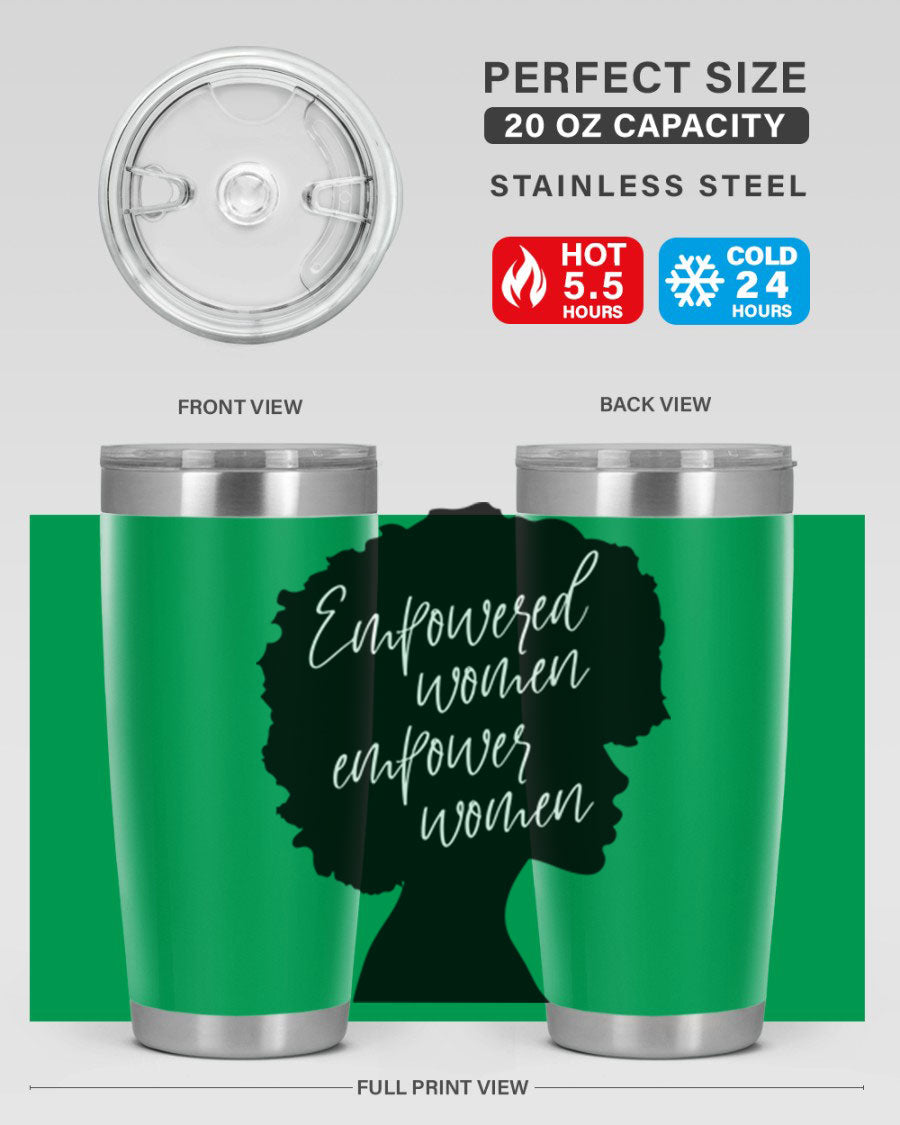 Empowered Women Empower Women 20oz Tumbler in stainless steel with a stylish design, perfect for hot and cold beverages.