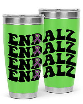Endalz 136# Alzheimer's Tumbler, 20oz double wall vacuum stainless steel with copper lining, featuring a drink-thru lid.