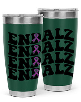 Endalz 136# Alzheimer's Tumbler, 20oz double wall vacuum stainless steel with copper lining, featuring a drink-thru lid.
