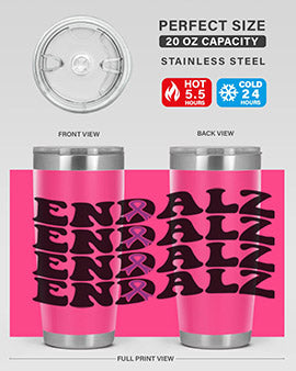 Endalz 136# Alzheimer's Tumbler, 20oz double wall vacuum stainless steel with copper lining, featuring a drink-thru lid.