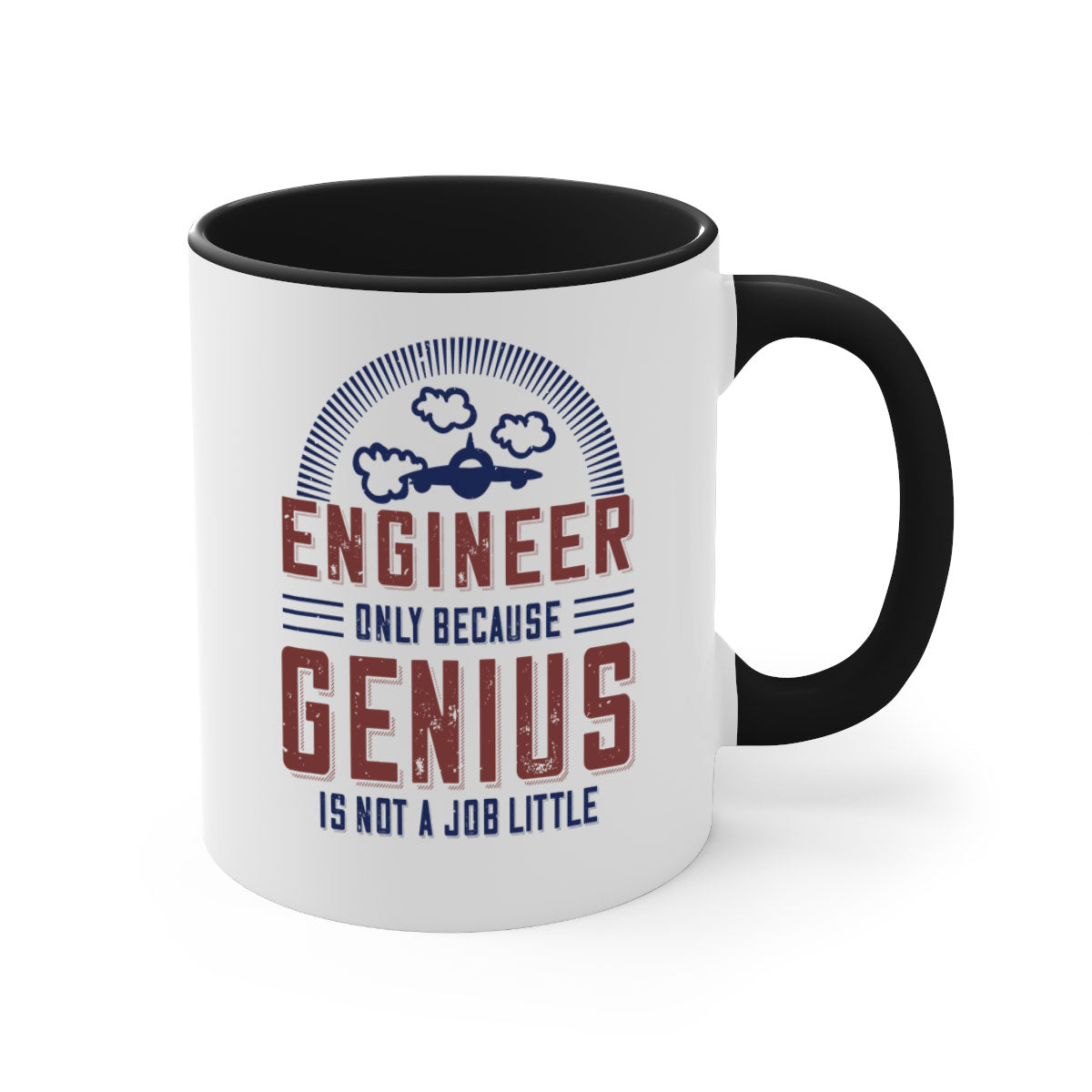 Two-tone Engineer Only Mug with colored handle and glossy finish, available in multiple colors and sizes.