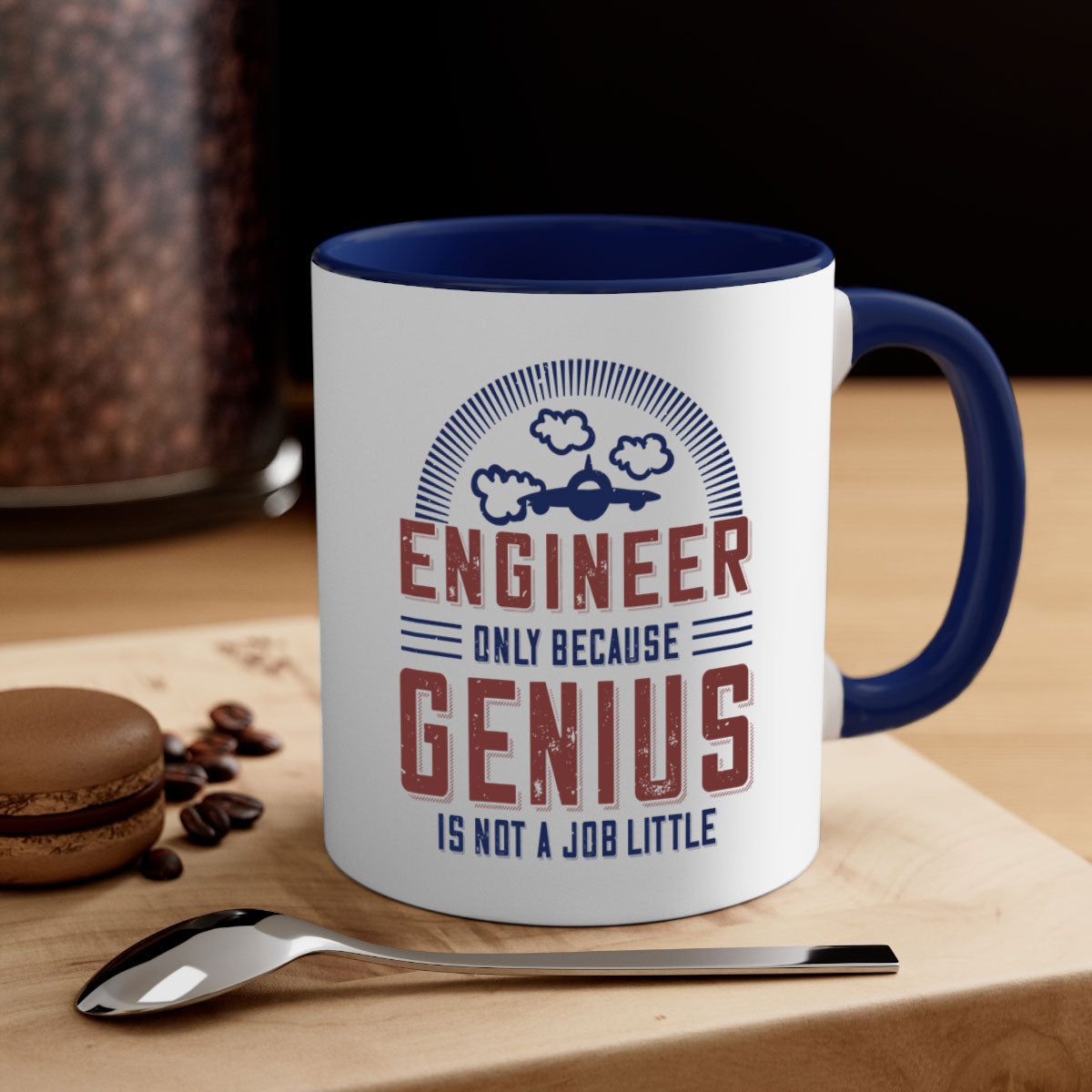 Two-tone Engineer Only Mug with colored handle and glossy finish, available in multiple colors and sizes.