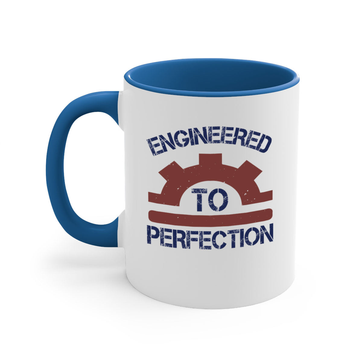 Engineered to perfection Style 60# Mug with colored handle and glossy finish, available in multiple colors and sizes.