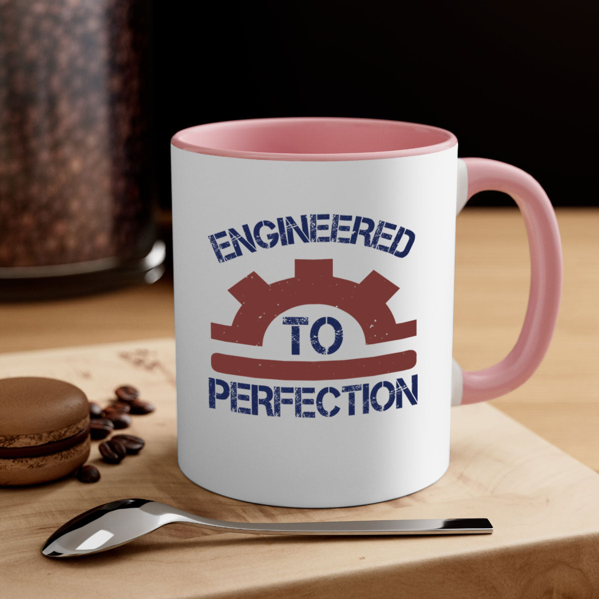 Engineered to perfection Style 60# Mug with colored handle and glossy finish, available in multiple colors and sizes.