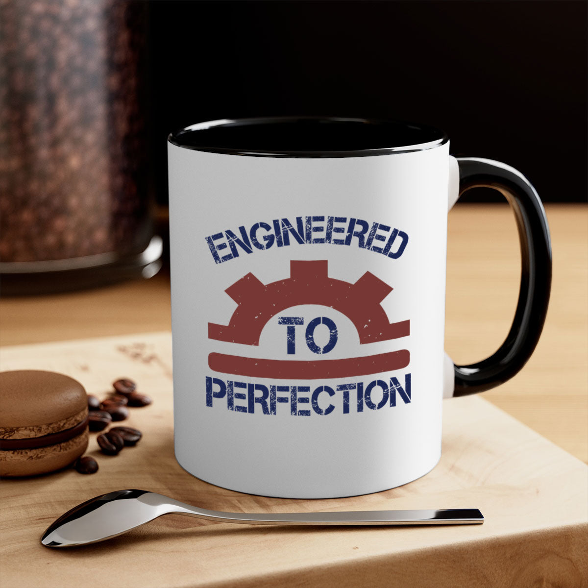 Engineered to perfection Style 60# Mug with colored handle and glossy finish, available in multiple colors and sizes.
