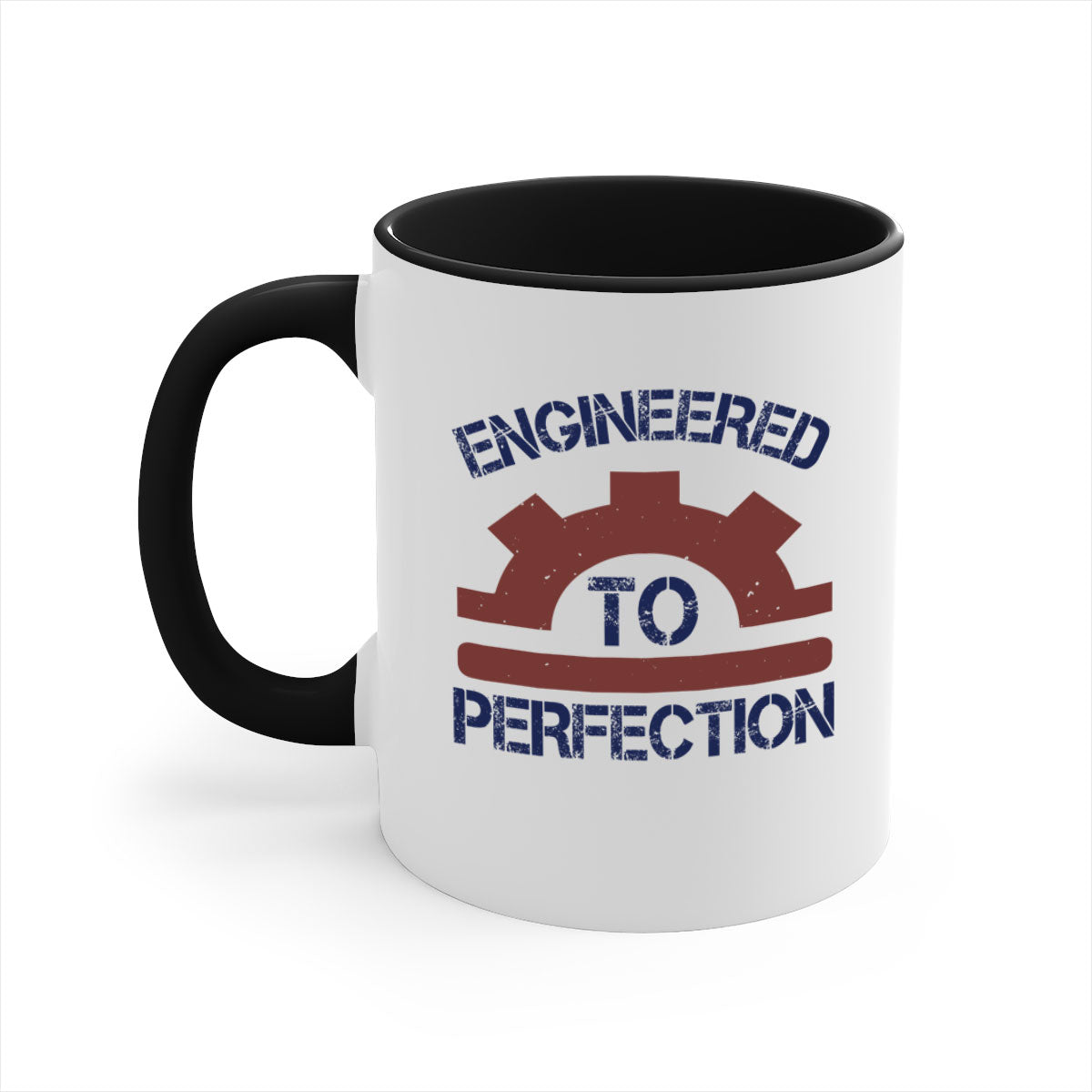 Engineered to perfection Style 60# Mug with colored handle and glossy finish, available in multiple colors and sizes.