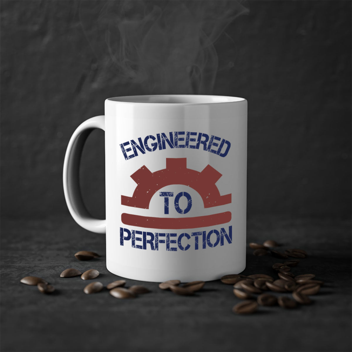 Engineered to perfection Style 60# Mug with colored handle and glossy finish, available in multiple colors and sizes.