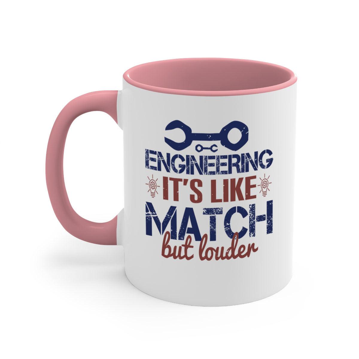 Two-tone Engineering Mug with colored handle and glossy finish, available in multiple colors and sizes.