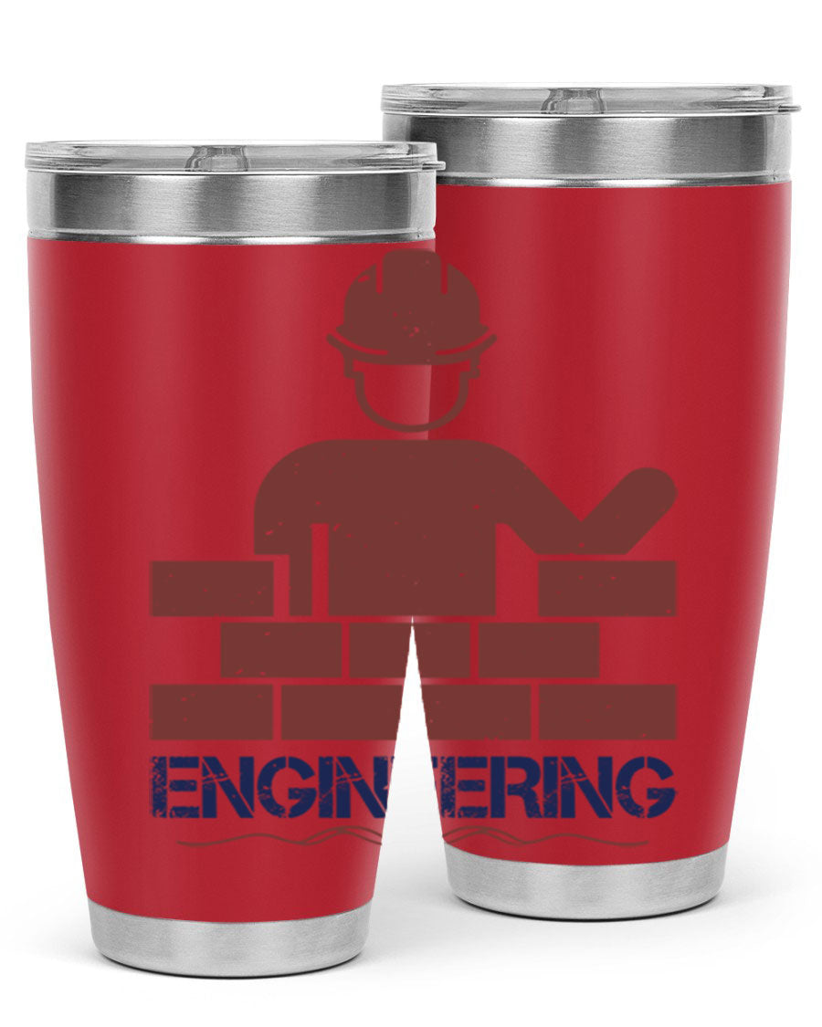 Engineering Style 58# Tumbler in stainless steel with a copper lining, showcasing its sleek design and drink-thru lid.