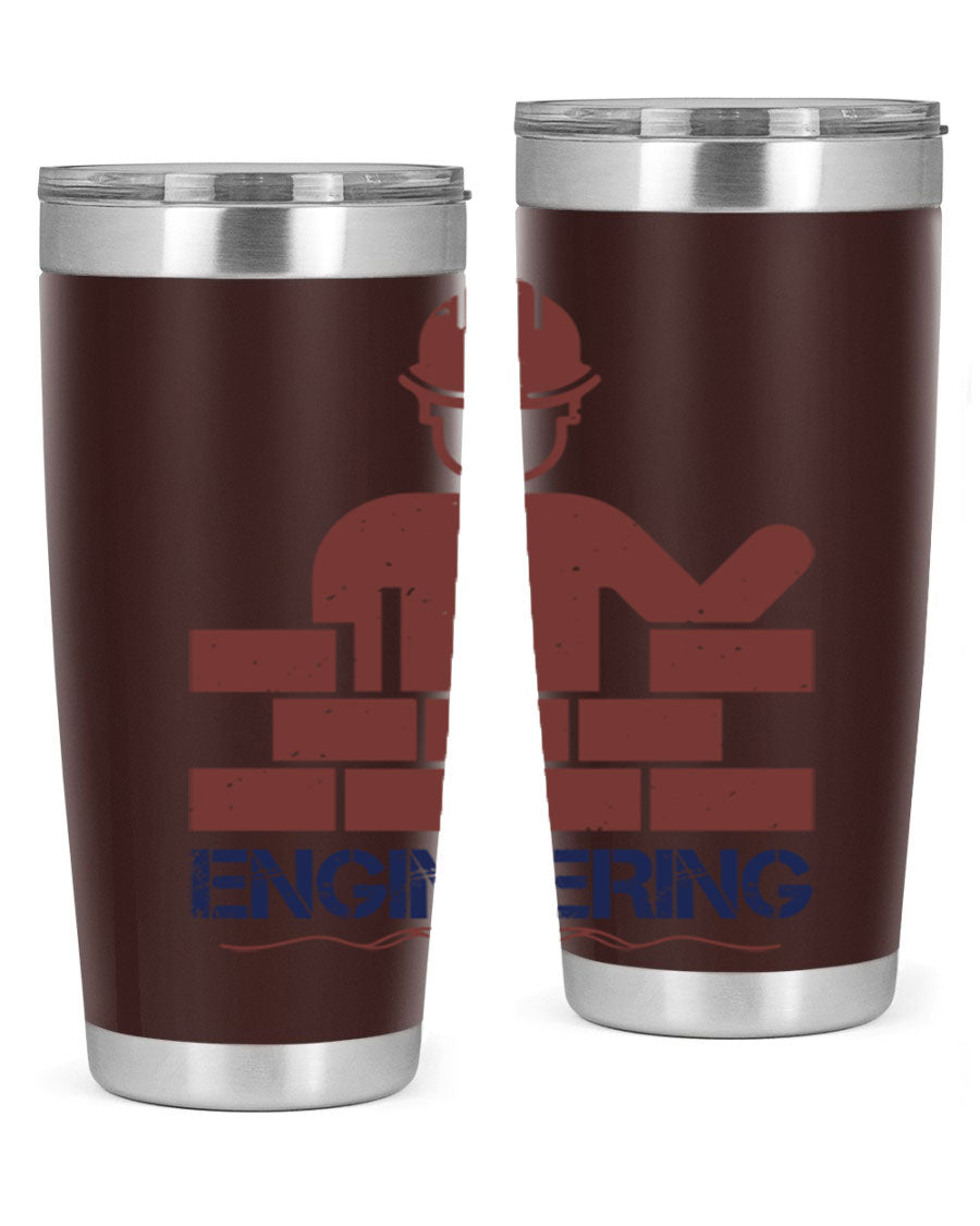 Engineering Style 58# Tumbler in stainless steel with a copper lining, showcasing its sleek design and drink-thru lid.