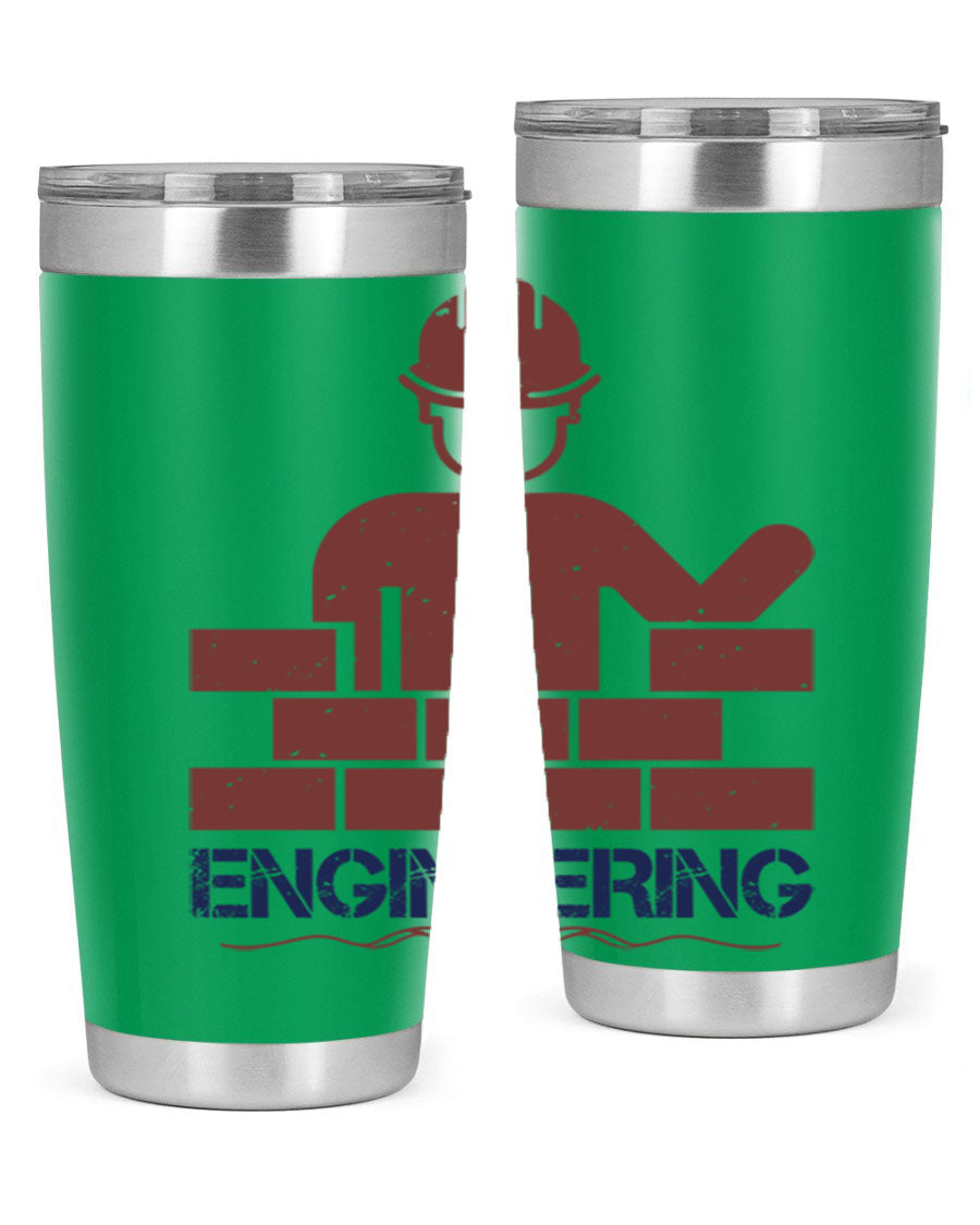 Engineering Style 58# Tumbler in stainless steel with a copper lining, showcasing its sleek design and drink-thru lid.